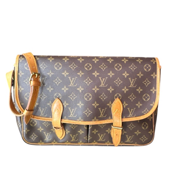 Louis Vuitton Monogram Tan and Brown Messenger Bag